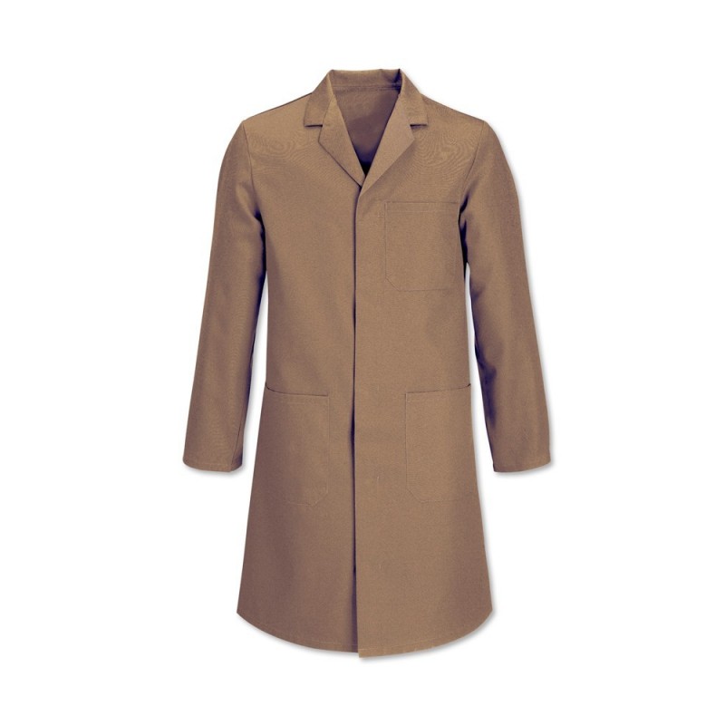 Men’s professional stud work coat that offers fuller length protection. suitable for a variety of industries and jobs featuring three practical pockets with concealed stud front for a professional look. Made with a durable polyester/cotton construction and incorporates a D piece in the neck which can be used to display a bar code to simplify the laundering process. Choice of colours and sizes are available.