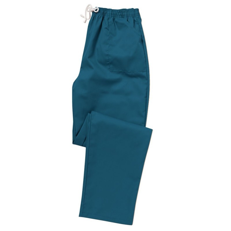Unisex Smart scrubs trousers ideal as part of a professional healthcare uniform. Designed for professionals working within an emergency or invasive environment such as a hospital theatre. Complete with a fully elasticated drawstring waist for comfort and convenience. Available in a range of colours and sizes.