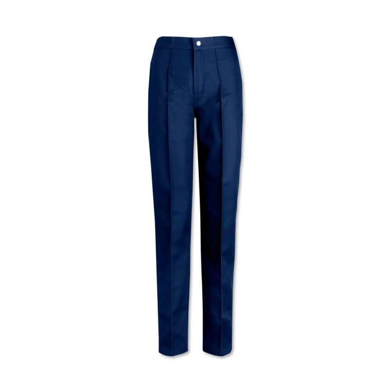 Women’s flat-front trousers with sewn-in creases to give a professional look.
Suitable for all working environments and feature an elasticated waistband for extra comfort and zip fly with hook and bar. Available in a range of colours and sizes.